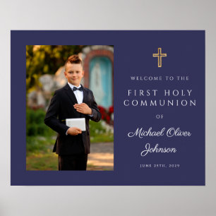 Affiche Photo du garçon Première communion Marine Bienvenu
