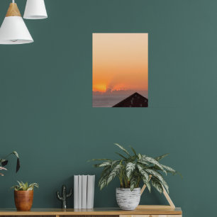 Affiche photo du lever du soleil du matin sur l'affiche de