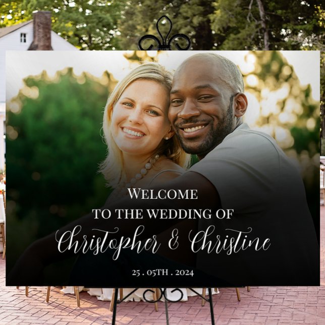 affiche photo du panneau de bienvenue du mariage (Créateur téléchargé)