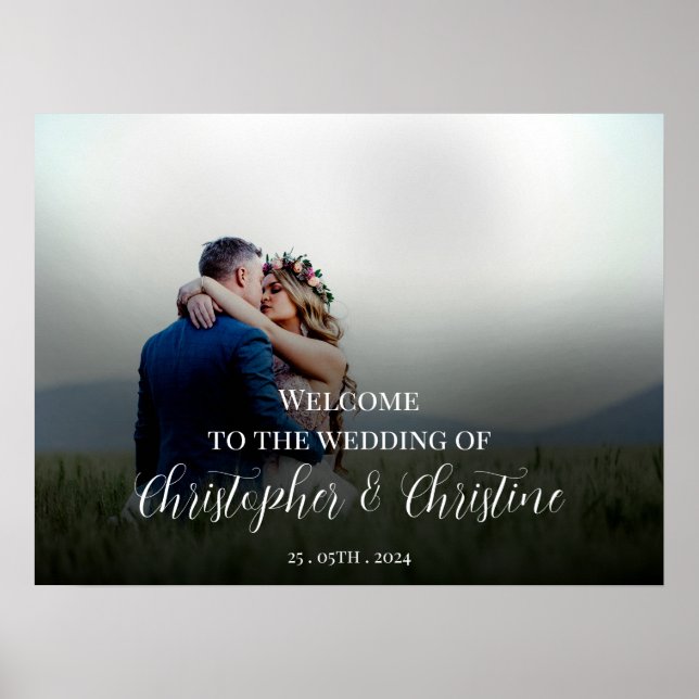 affiche photo du panneau de bienvenue du mariage (Devant)