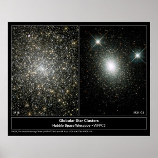 Affiche Photo du télescope Hubble Star Clusters