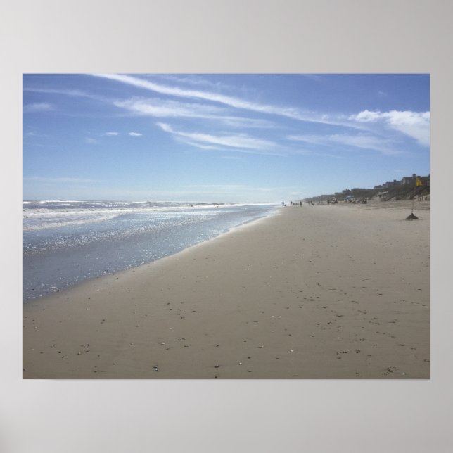 Affiche PHOTO d'une plage de l'océan Atlantique à marée ba (Devant)