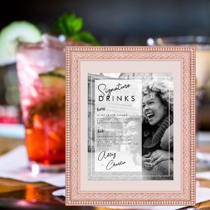 Affiche Photo en noir et blanc Boisson signature mariage C
