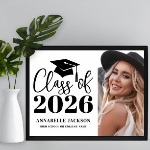 Affiche Photo en noir et blanc de remise de diplômes