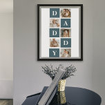 Affiche Photo et cadeaux de papa vert et de collage modern<br><div class="desc">Un collage moderne photo pères est un cadeau personnalisé qui combine plusieurs photos d'un père ou d'une figure paternelle d'une manière créative et élégante. Il s'agit de sélectionner plusieurs images significatives et de les arranger dans un format de collage, souvent avec des conceptions qui se chevauchent ou ressemblent à une...</div>