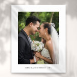 Affiche Photo et nom du Mariage personnalisé Imprimer<br><div class="desc">Personnalisez avec votre photo mariage,  nom et année pour créer un souvenir unique.</div>