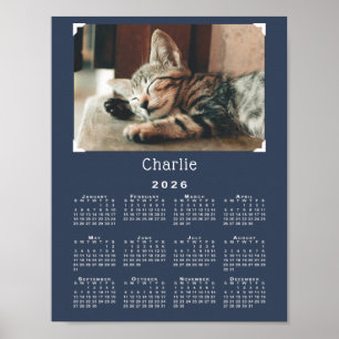 Affiche Photo et nom personnalisés 2026 Calendrier Marine