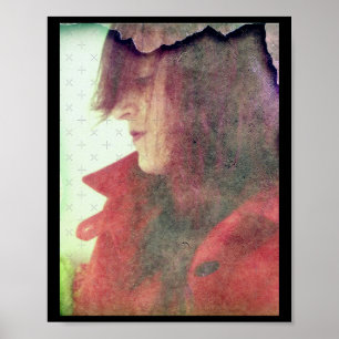 Affiche Photo Filtrée Portrait De La Femme Dans Le Profil
