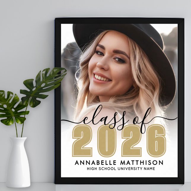 Affiche Photo Gold Graduation Party Sign (Photo Gold Graduation Party Sign)