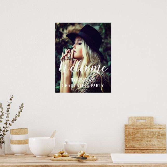 Affiche Photo Graduation Party Bienvenue Personnalisé (Cuisine)