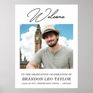 Affiche Photo Graduation Party Welcome Board