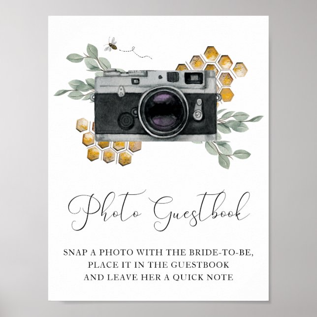 Affiche Photo Guestbook Bees and Eucalyptus Sign (Devant)