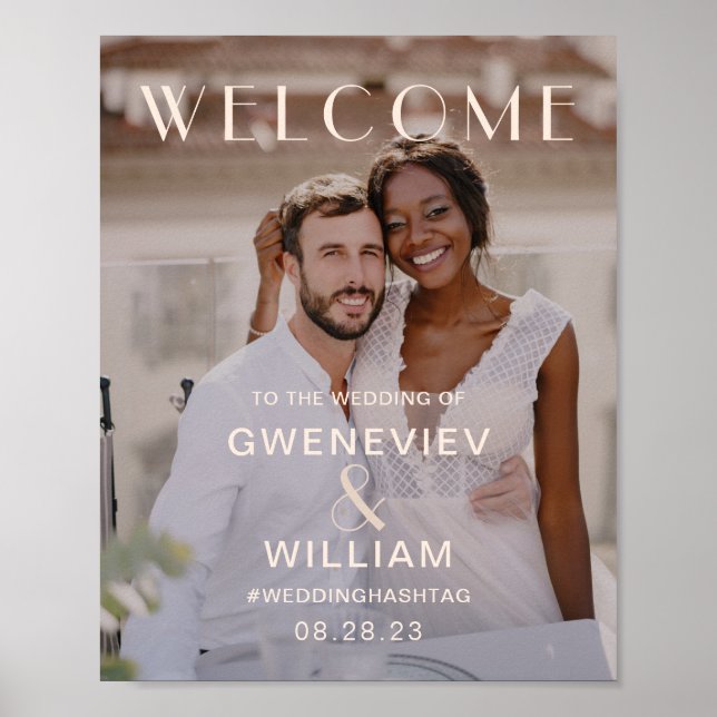 Affiche Photo Mariage Bienvenue Typographie (Devant)