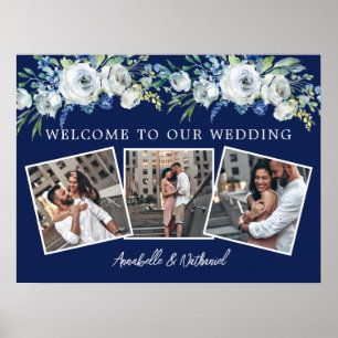 Affiche Photo Mariage bleu bleu de la marine