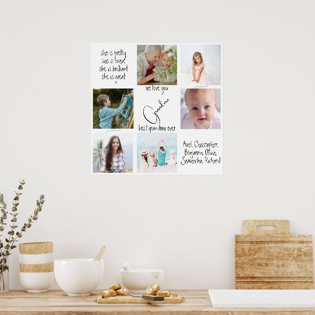 Affiche Photo meilleure grand-mère jamais nous vous aimons (Cuisine)