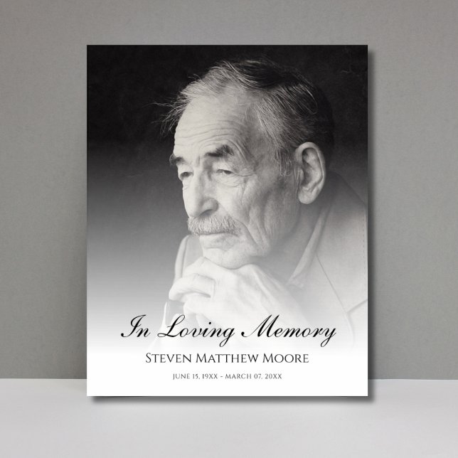Affiche Photo Memorial Hommage funéraire de la mort ("In Loving Memory" Photo Memorial)
