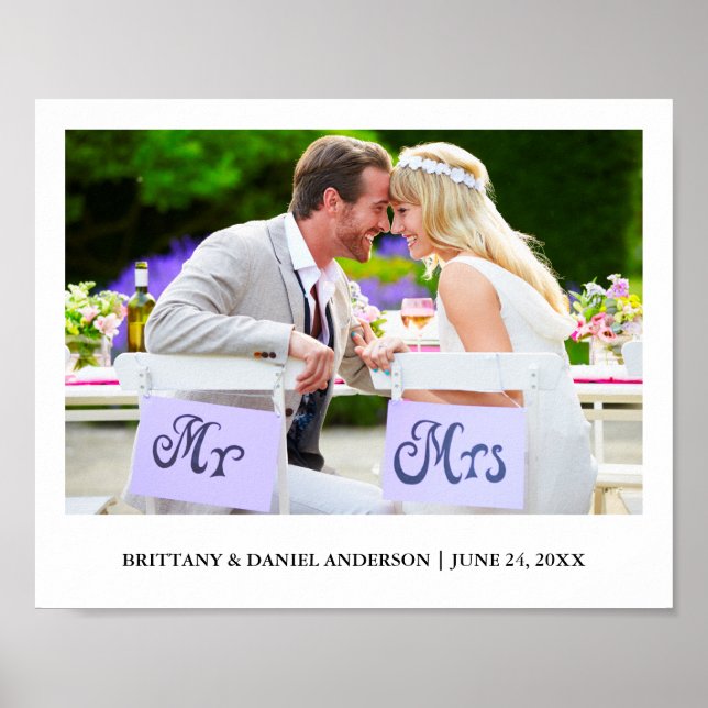 Affiche Photo minimaliste moderne Mariage (Devant)