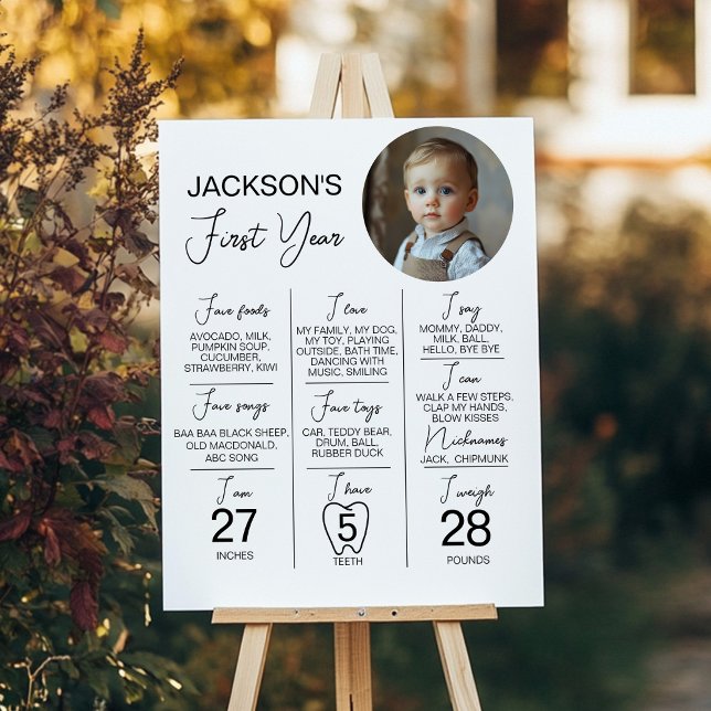 Affiche Photo minimaliste Première année Anniversaire Jalo (Créateur téléchargé)