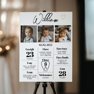 Affiche Photo minimaliste Première année Anniversaire Jalo