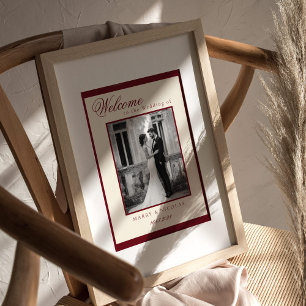 Affiche Photo noir et blanc Bienvenue de mariage d'argent