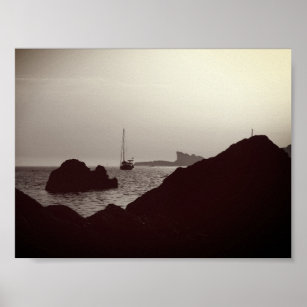 Affiche Photo noir et blanc nautique - bateau Seascape
