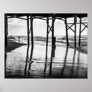 Affiche Photo noir et blanc Ocean Isle Beach Pier