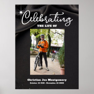 Affiche Photo noire Célébration de la vie Obsèques Bienven