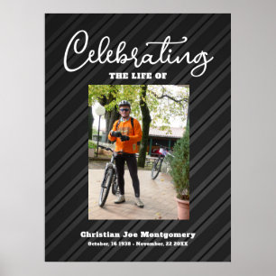 Affiche Photo noire Célébration de la vie Obsèques Bienven