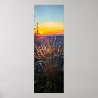 Affiche photo of a mountainous autumn forest, mountains, p