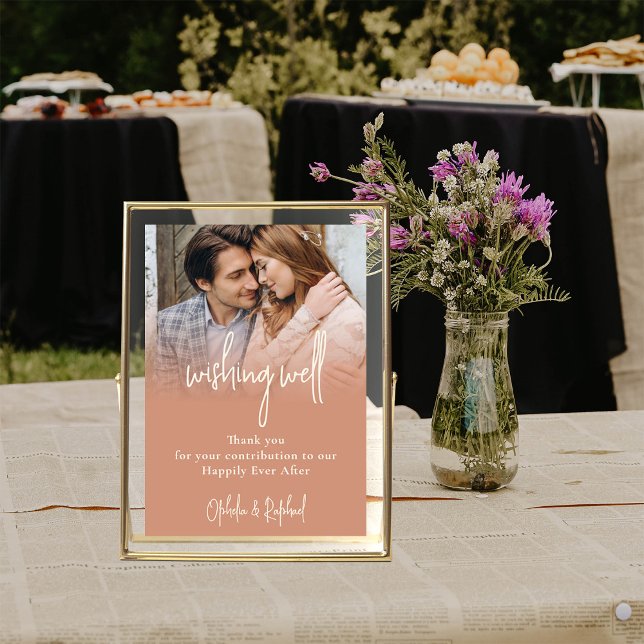Affiche Photo Overlay Wishing bien Mariage Terracotta (Available printed or as a printable digital download, Frame is for illustrative purposes only)