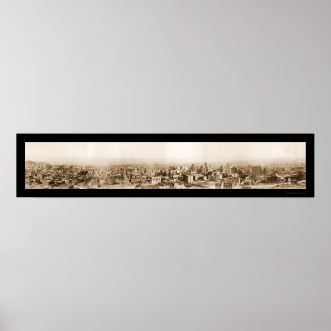 Affiche Photo panoramique de San Francisco 1910 (Devant)