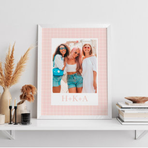 Affiche Photo Pastel Boho personnalisée des meilleurs amis