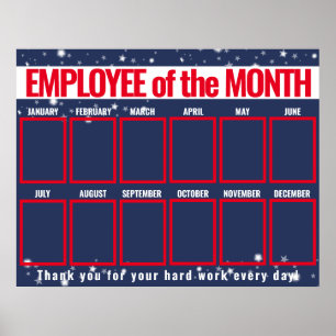 Affiche Photo patriotique USA employé du mois affichage