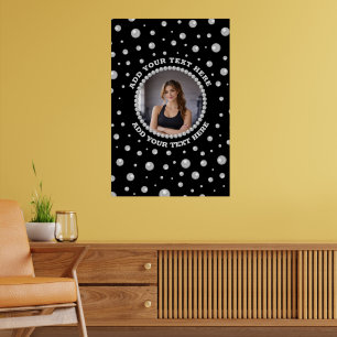 Affiche Photo personnalisé avec Cercle de Perles sur Fond