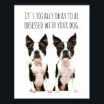 Affiche Photo personnalisé de Boston Terrier en Pop Art<br><div class="desc">Conception de photo personnalisée de Boston Terrier en Pop Art. Pour les amoureux des animaux, des chiens et des animaux de compagnie. Qu'est-ce qui est mieux qu'un Boston Terrier ? Deux chiens Boston Terrier ! La caricature rend cela encore plus amusant à assembler. Option pour ajouter votre propre photo et...</div>