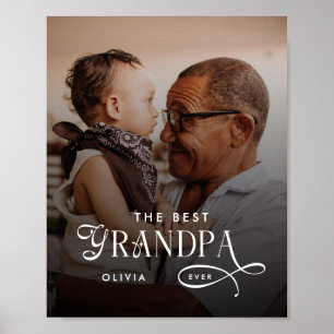 Affiche Photo personnalisé du meilleur grand-père moderne
