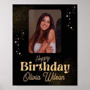 Affiche Photo personnalisé et nom d'anniversaire