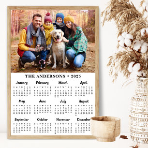 Affiche Photo personnalisée 2025 Simple moderne Calendrier