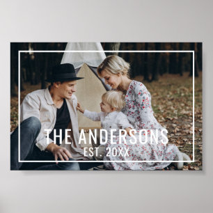 Affiche Photo personnalisée avec nom de famille et année d