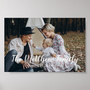 Affiche Photo personnalisée avec nom de famille et année d
