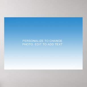 Affiche Photo personnalisée en bleu sur image Ajouter du t