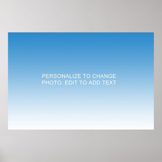 Affiche Photo personnalisée en bleu sur image Ajouter du t (Devant)