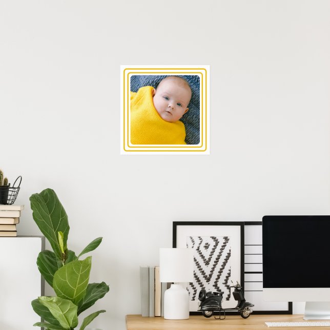 Affiche Photo personnalisée et bordure de couleur (Bureau à domicile)