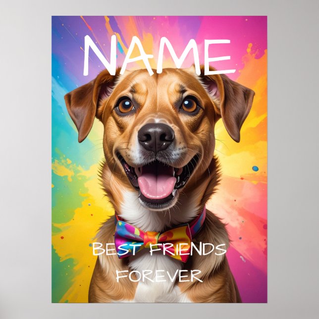 Affiche photo personnalisée légende adorée (Devant)