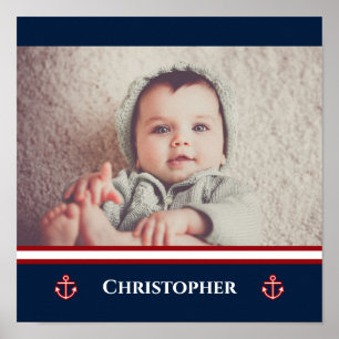 Affiche Photo Personnalisée Marine Marine Bleu Rouge Blanc