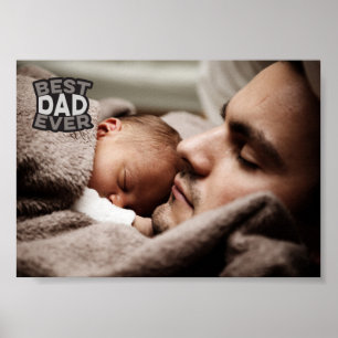 Affiche Photo personnalisée Meilleur papa jamais