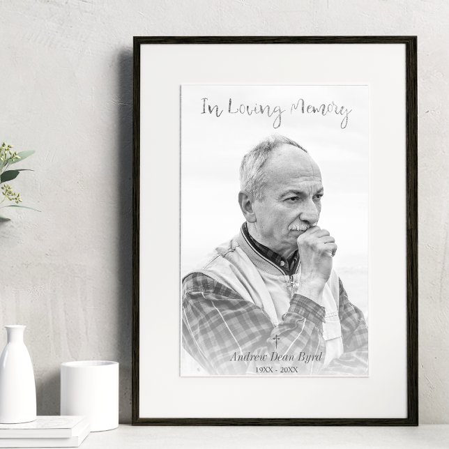 Affiche Photo personnalisée noir et blanc pour le service  (Créateur téléchargé)