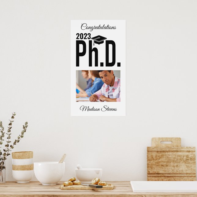 Affiche Photo personnalisée, nom et année de doctorat (Cuisine)