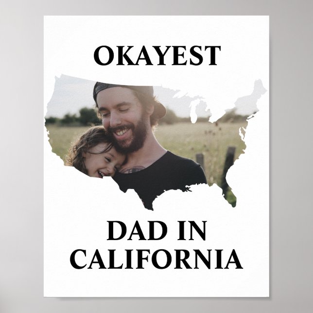 Affiche Photo personnalisée USA Okayest papa Fête des père (Devant)