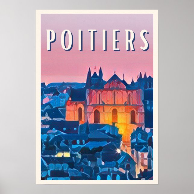 Affiche Photo Poitiers Vintage (Devant)